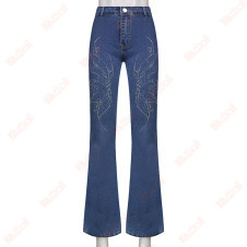 flare bottom micro pull type jeans